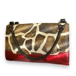 Vintage NEW Miche Jayma Sarah Animal Print Shell & Bag Exotic Preppy Statement